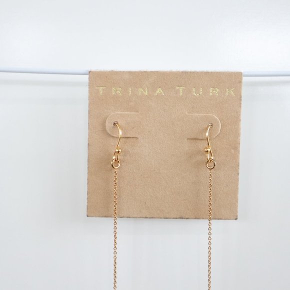 TRINA TURK Dangling  Black Squares  Earrings - Picture 4 of 5